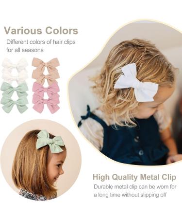 20 Pieces Girls Hair Bows Linen Fabric Bows Alligator Clips Hair Accessories for Little Girls Toddlers Kids and Teens(Blue and Green) - Buy Online on GoSupps.com