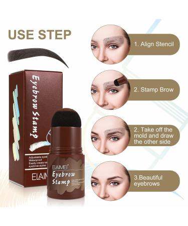 Eyebrow Stamp Shaping Kit - Waterproof Brow Stamp with 10 Reusable Templates for Perfect Eyebrows - Buy Online on GoSupps.com