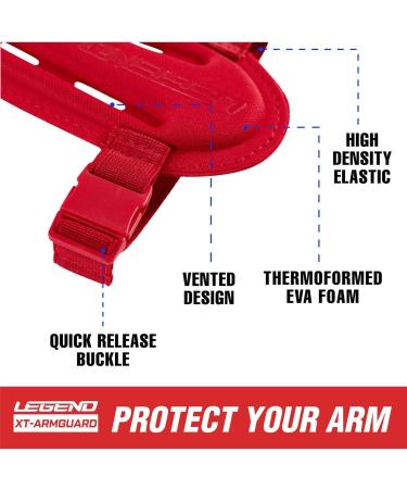 LEGEND Armguard XT Archery Arm Guard - Full Coverage Forearm Protection, Ventilated Design, Thermoshaped EVA Foam - Adjustable Straps, Quick-Release Buckles - Red, Size M - Buy Online on GoSupps.com