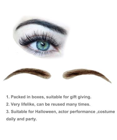 Handmade Human Hair Fake Eyebrows | Brown Lace Eyebrow Extensions for Women | International Shipping Available - Buy Online on GoSupps.com