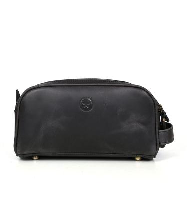 Premium Leather Travel Toiletry Pouch | Waterproof King-Size Dopp Kit | Father's Day Gift | Aaron Leather Goods - Buy Online on GoSupps.com