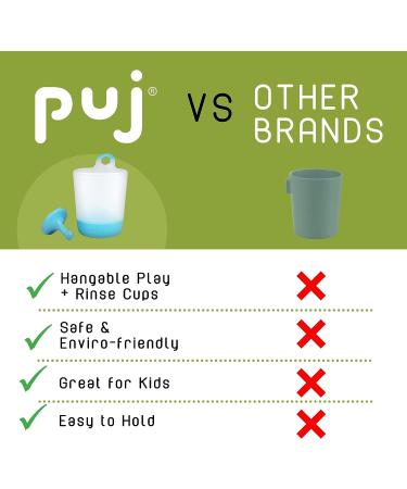 Puj Phillip Cups - Hangable Rinse-and-Play Reusable Plastic Fun Cups for Kids | Set of 4 with Grippy Hooks | Frustration Free Packaging | Multicolor 4 Count (Pack of 1) - Buy Online on GoSupps.com