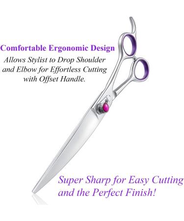 Professional Dog Grooming Scissors Shears - 7 Inch Rainbow Pet Hair Cutting Shears Japanese Stainless Steel Straight & Curved Blades for Cats & Dogs - Buy Online on GoSupps.com