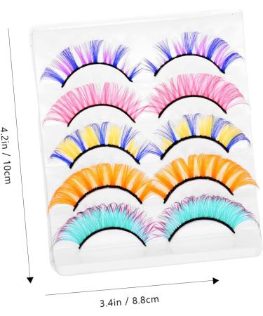 minkissy 5 Pairs Colored False Eyelashes Natural Fake Lashes Russian Strip Lashes d Curl Colorful Lash Extensions Colored Cluster Lashes False Eyelashes Fluffy Fake Eyelashes Individual Bar - Buy Online on GoSupps.com