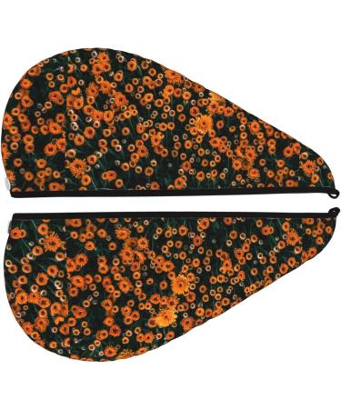 Hair Towel Wrap - Quick Drying Hair Turban with Button - Soft Daisies Design for Easy Use - Buy Online on GoSupps.com