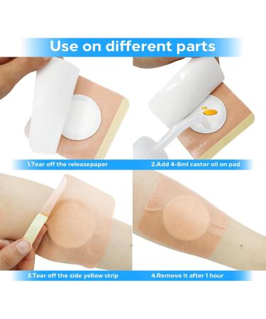 Miuxia 50Pcs Castor Oil Patches Flower Shaped Organic Cotton Belly Button Patch Cover for Castor Oil Pack Wrap Skin Color Self-Adhesive Anti-Leakage No Wash Needed - Buy Online on GoSupps.com