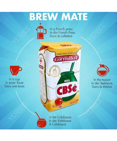  Yerbee CBS Yerba Mat Honey Tea 0.5 kg | Argentine Mat Tea | Invigorating and Energizing Drink - Buy Online on GoSupps.com