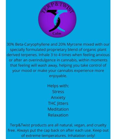 Terp&Twist Calm Terpene Inhalant - Mood Support - Cabin Fever Relief - Made in U.S.A - Buy Online on GoSupps.com