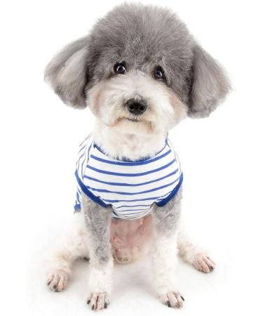 Zweitea Summer Dog Shirts for Small Dogs | Striped Breathable Cotton Tanks | Soft Pet Clothing for Puppies & Chihuahuas - Buy Online on GoSupps.com