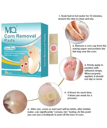 MQ 36 Pcs Corn Removal Pads for Foot Corn, Toe Corn, Callus Removal - Stops Wart Regrowth & Provides Pain Relief - Foot Care (36 Count) - Buy Online on GoSupps.com