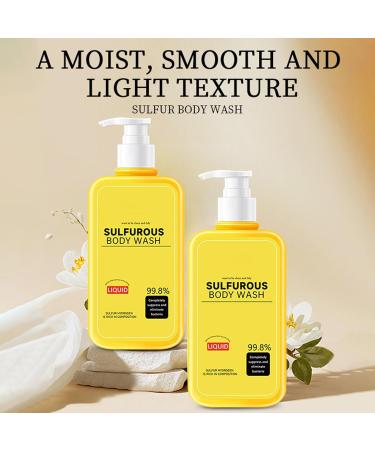  Ungtyb Sulfur Wash Shower Gel Multi-Action 300ml Sulphurs Shampoo Cleanser Anti-Itch Body and Scalp Treatments Skin Balancing Formula for Facial Hair Men Women Travel Hotel Business Trip - Buy Online on GoSupps.com
