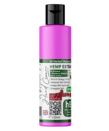 Hemp Extract Raspberry Hand Cream 150ml by Dr Herbal Skincare