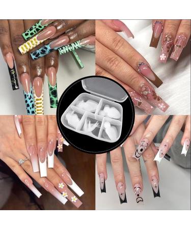 60-Piece Self-Adhesive French Nails Template - DIY Manicure Tips Polygel & Nail Sticker Stencils | Perfect for Easy Nail Art Decoration - Buy Online on GoSupps.com