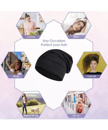 Wllhyf Silk Sleeping Hat - 2 Soft Satin-Lined Hair Wraps & Adjustable Turban for Chemotherapy & Frizzy Hair - Gray & Black - Buy Online on GoSupps.com