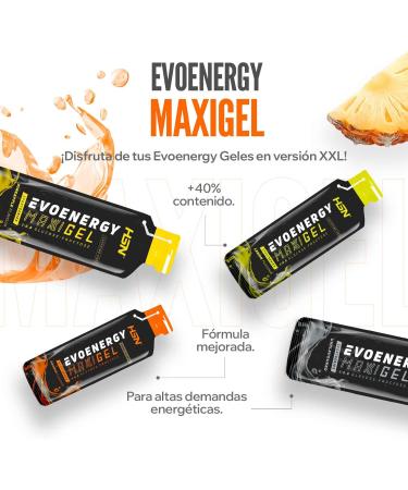 HSN Evonergy Maxigel without caffeine lemon 12 pieces of 70 ml 60 g carbohydrates per gel ratio 108 glucose fructose liquid texture no GMO vegan gluten and lactose free Maxi without caffeine Lemon - Buy Online on GoSupps.com