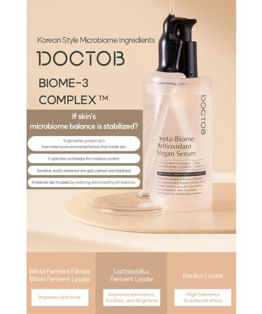 DOCTOB Pepta-Biome Antioxidant Vegan Serum- Deep Hydration Anti-Aging Reduces Redness & Acne Smoother Youthful Skin 50ml / 1.69 fl.oz - Buy Online on GoSupps.com