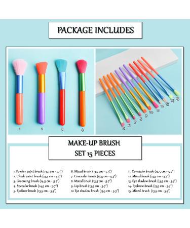 Professional Makeup Brushes Set of 15 Synthetic Bristles Quality Concealer Eyeshadow Brush Blush Brushes Makeup Brush Makeup Brush - Buy Online on GoSupps.com