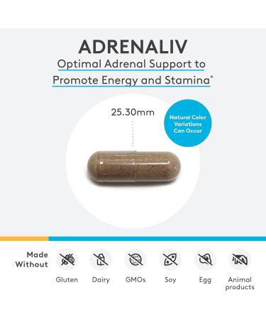 XYMOGEN Adrenaliv - Adrenal Support Supplement to Promote The Body's Response to Stress, Promote Energy and Stamina - Rhodiola Rosea, Eleuthero, Adrenal Complex, Licorice, Vitamin B6 (120 Capsules) 120 Count (Pack of 1) - Buy Online on GoSupps.com