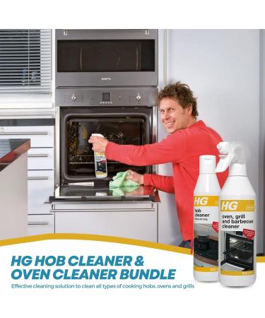 HG Hob Oven Cleaner Spray Extra Strong 250ml HG Oven Grill & Barbecue Cleaner Spray 500ml 1x Oven Brite Hob Clean & Shine Set - Induction Ceramic Glass Electric Gas Grease Away Spray Cleaners - Buy Online on GoSupps.com