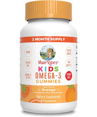 MaryRuth Organics Vegan Omega 3 Gummies for Kids 2+ 2 Month Supply Sugar Free Omega 3 Supplement with Vitamin C Flaxseed Oil Immune Support Essential Nutrient ALA No Fish Taste 60 Count - Buy Online on GoSupps.com