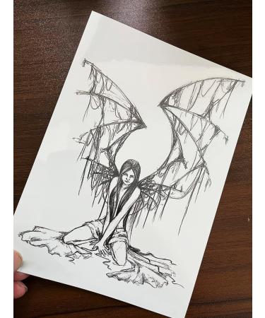 Kotbs Angel Wings Large Temporary Tattoos - 6 Sheets | Realistic Fake Tattoo for Men and Women | Long Lasting and Waterproof - Buy Online on GoSupps.com