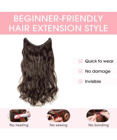 Silk-Co 60cm Dark Brown Hair Extensions | Corrugated Secrets with Wire & Rubber Band | Premium Synthetic Hair for Women - Buy Online on GoSupps.com