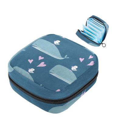 Portable women's binding-up bags menstrual cup bags feminine menstrual insert pocket for teenage girls tampons for the first period whale bird ocean blue multicolored 02