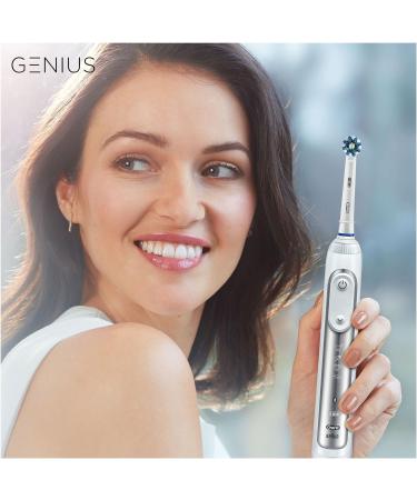 Oral-B Genius Electric Toothbrush with AI, Gifts for Women/Men, App Connected Handle, 3 Heads & Travel Case, 5 Modes, Teeth Whitening - 8000 Silver Platinum - 2 Pin UK Plug - 1 Count - Buy Online on GoSupps.com