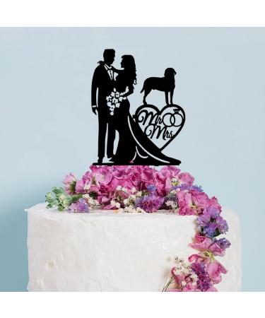 Couple Wedding Cake Topper Bride And Groom With Labrador Retriever Dog Cake Topper Custom Dog Pet Topper Personalized Wedding Topper Bride Cake Topper Gift for Wedding Anniversary