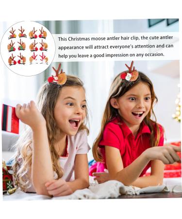 DOITOOL 6 Pairs Christmas Hair Clips Deer Hair Barrette Antlers Hair Clip Santa Hair Clip Mini Mushroom Deer Antlers Hairpins Christmas Hair Barrettes Child Polyester Accessories - Buy Online on GoSupps.com