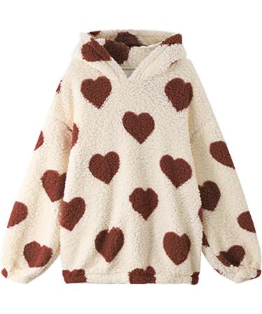 Hanxiulin Women's Fleece Plush Jacket | Warm Oversized Hooded Winter Sweater | Casual Fashion in Khaki - Buy Online on GoSupps.com