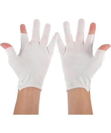 PATKAW Moisturizing Gloves Overnight 12 Pairs Fingerless Cotton Gloves for Dry Hands White Cotton Gloves for Men Women Washable Spa Cotton Inspection Gloves - Buy Online on GoSupps.com