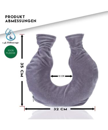 KUFL High-Quality Neck Heat Bottle | Soft Fleece PVC Pain Relief for Neck Back & Shoulders - Ideal for Heat Therapy (Gray) - Buy Online on GoSupps.com