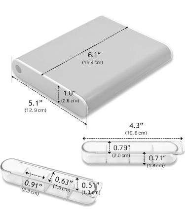 24/7 MEDICASE Danish Design Pill Box for 7 Days - Compact Dark Grey Blue Medication Organizer | Ideal for Small Dosages - International Shipping Available - Buy Online on GoSupps.com
