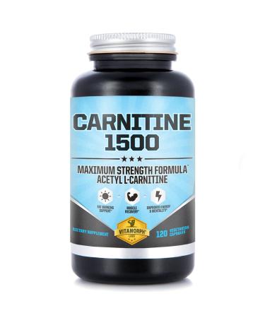 Carnitine 1500 - Acetyl L-Carnitine 1500mg Maximum Strength Carnitine Supplement - Supports Energy, Memory, Focus and Weight Loss Management by Vitamorph Labs - 120 Vegetarian Capsules