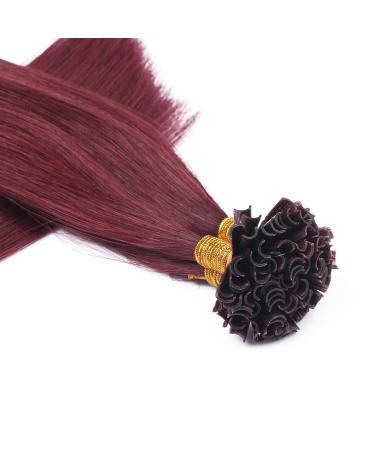 Keratin Bonding Hair Extensions - #99 Light Brown Violet Mahogany - 70cm - 50 Strands - 100% Real Hair U-Tip by Novon - High Quality - Buy Online on GoSupps.com