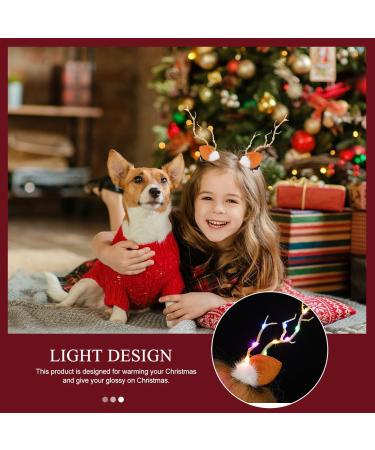 FRCOLOR 3 Pairs Christmas Glow Barrette Christmas Party Costume Hair Clip Flashing Hair Clips Seasonal Hair Bands Antlers Girls Dresses Deer Horns Hair Holder Resin Christmas Socks Led - Buy Online on GoSupps.com