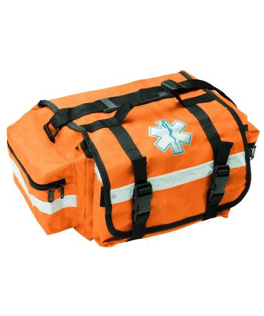 NOVAMEDIC Professional Empty Orange First Responder Bag  17 x 9 x 7  EMT Trauma First Aid Carrier for Paramedics and Emergency Medical Supplies Kit  Lightweight and Durable