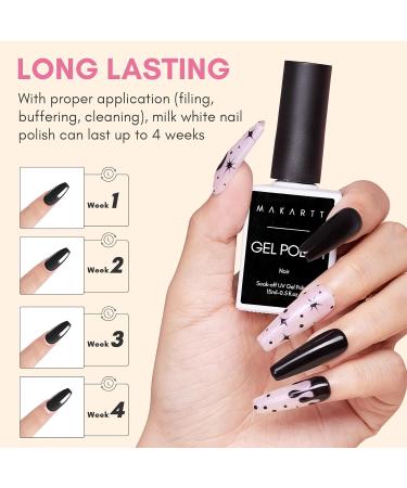 Makartt Black Gel Nail Polish - 2Pcs*15ML Gel Polish Kit Shellac Nail Polish Pure Colors Soak Off UV/LED Gel Nail Polish for Manicure Salon Home DIY Nail Art Design Black(2pcs*15ml) - Buy Online on GoSupps.com