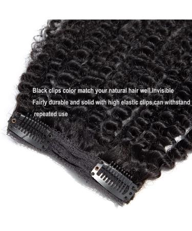 14 Inch Afro Kinky Curly Clip In Human Hair Extensions | Brazilian Virgin Hair for Black Women | Double Weft 4B 4C Kinky Curly Clip Ins (70g Natural Color) - Buy Online on GoSupps.com