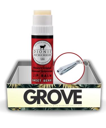 Goat Milk Sweet Berry Scent Lip Balm 0.28 oz Bundle with Nail Clipper - Moisturizing Lip Milk with Shea Butter Coconut Oil and Beeswax - Repair Chapped Lips - (2 Items)