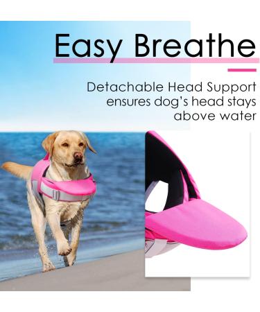 ThinkPet Adjustable Dog Life Jacket - Reflective Pink Lifesaver with Buoyancy for Safe Water Adventures | Size L - Buy Online on GoSupps.com