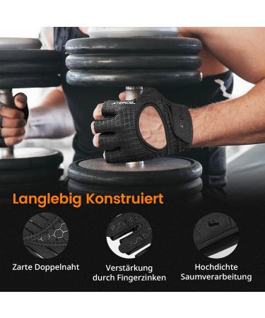 Atercel Fitness Gloves for Men & Women - Full Hand Padding Training & Sports Gloves for Gym Weightlifting & Cycling - Black M - Buy Online on GoSupps.com