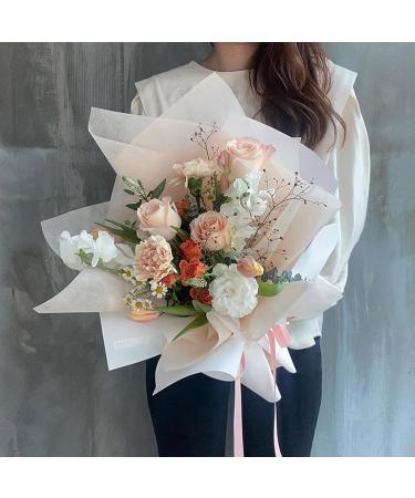 Korean Cotton Flower Wrapping Paper 10 Sheets - Waterproof Non-Woven Floral Supplies for Fresh Flowers - 23.6x23.6 Inch - Water Pink - Buy Online on GoSupps.com