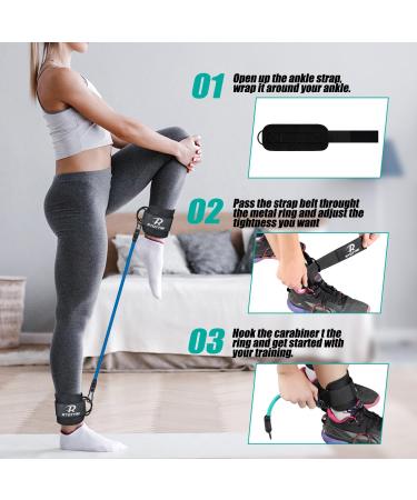 Ankle Resistance Bands Set - 60LB Adjustable Tube Bands for Glutes & Legs Workouts | Ideal for Men & Women - Buy Online on GoSupps.com