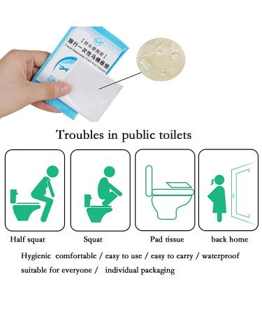 XXYXXY 50 Pieces of Disposable Travel Toilet seat Waterproof Portable WC seat Cushion Toilet seat Travel Business Convenient Toilet Daily Independent Packaging - Buy Online on GoSupps.com