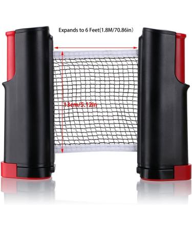 Retractable Table Tennis Net Replacement - 6ft Ping Pong Net & Post with PVC Storage Bag - Fits Tables Up to 2.0 inch - Black - Buy Online on GoSupps.com