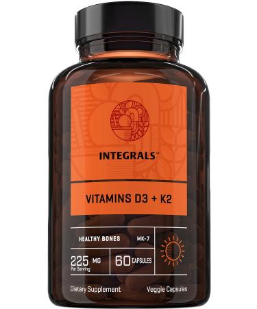 Vitamin D3 K2 Supplement Vitamin D3 5000 IU (125 mcg) and Vitamin K2 MK-7 4000 IU (100 mcg) Promotes Heart Bone and Teeth Health - 60 Count