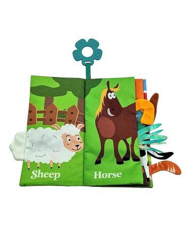 Soft Baby Cloth Crinkle Book for Infants/Toddlers | Educational Teether Sensory Toy Farm Theme | Unbreakable 0-18 Months | Boy Girl Shower Gifts - Buy Online on GoSupps.com