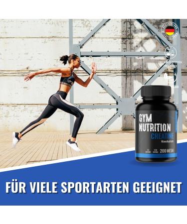 100% Pure Creatine Monohydrate Capsules - High Dose Vegan Creatine Caps 200 Mesh - Made in Germany | International Shipping - Buy Online on GoSupps.com